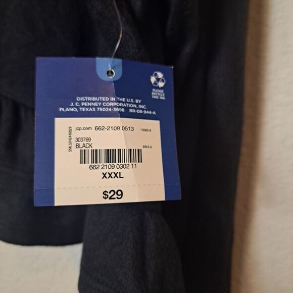 Arizona Jean Co. Cropped Long Sleeve Ruffle Peplum Hem Y2K Top Black NWT Sz XXXL - Picture 5 of 8